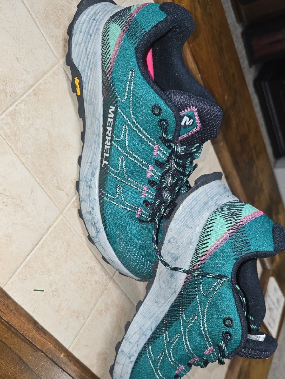 Merrell Teal and Navy Women's Trail Sneakers Size 8W - Picture 2 of 9